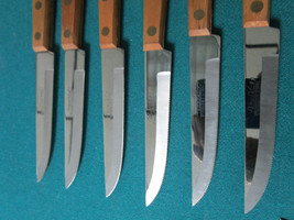 STEAK KNIVES SET OF 6 NIB, SOME SCRATCHES IN BLADES - £58.40 GBP
