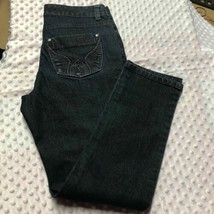 Style &amp; Co Womens Sz 6 Jeans Dark Denim Slim Leg Cotton Blend - £7.91 GBP