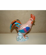 HEREND ROOSTER - Rust Fishnet Porcelain Figurine  5 1/2&quot; Inchs Tall - Mi... - $245.00