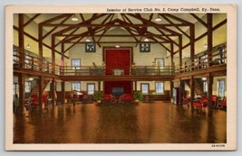Camp Campbell TN Interior View of Service Club No.2 Postcard K21 - $7.95