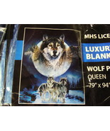 WOLF PACK WOLVES OUTDOOR QUEEN SIZE BLANKET - £50.46 GBP