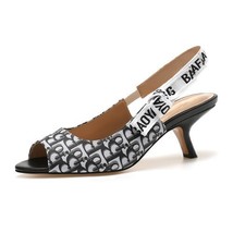 New Summer Letter Sandals Women&#39;s Kitten Heels  Heeled Bow Women&#39;s Shoes High He - £58.00 GBP