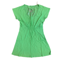 Da-Nang Womens XS Green Cotton Smocked Front Cap Sleeve Shirt Top Blouse... - $18.69