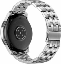 Samsung Galaxy Watch Band 46mm No Gaps Solid Stainless Steel Strap Light Silver - £41.12 GBP