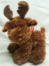 Aurora Soft Brown Stompers Miles The Moose 12&quot; Plush Stuffed Animal Toy New - £15.77 GBP