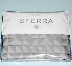 Sferra Stella Queen Duvet Cover Silver/Blue Cotton Sateen Reversible Des... - $238.90