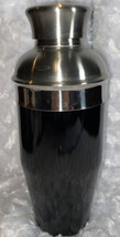 Vintage Cocktail Shaker Black And Chrome Coated And Lined Cap 24 Oz Capacity - £22.17 GBP