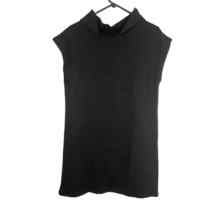 Zara Basic Mock Neck Cap Sleeve Shift Bodycon Dress Black Women Size XL - £14.14 GBP