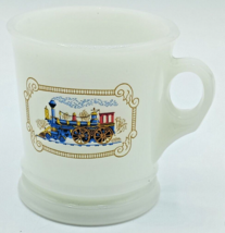 Vintage Avon Milk Glass Shaving Mug Cup Iron Horse Railroad Train Locomo... - $8.90