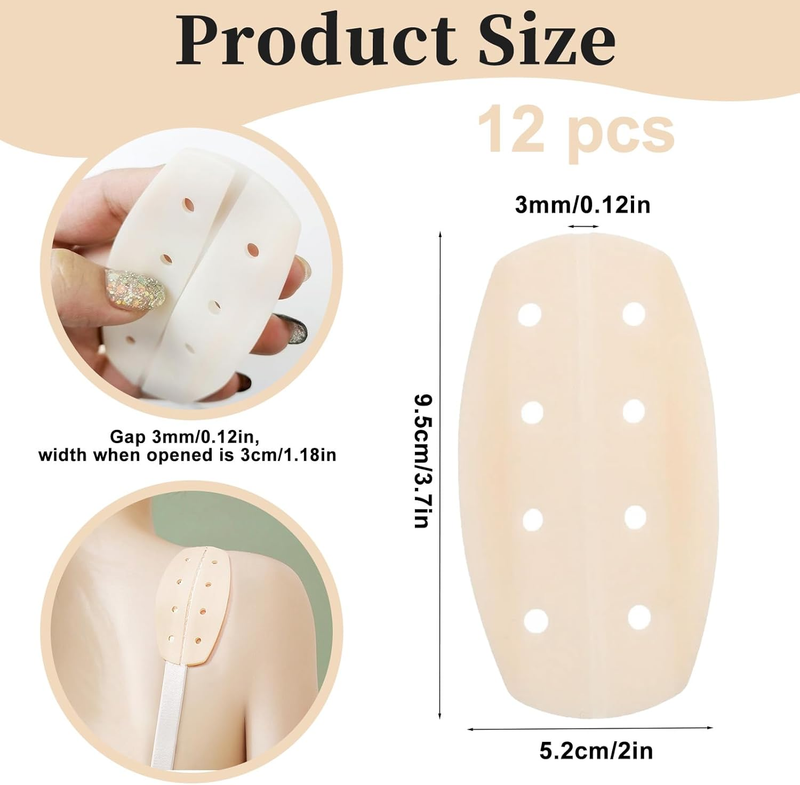12Pcs Silicone Bra Strap Cushions,Anti Slip Shoulder Pads for Women, Soft Gel St Item image 2