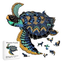 Wooden Jigsaw Puzzle Sea Turtle A5 Small Size Appx. 5.9 x 5.9 - £11.08 GBP