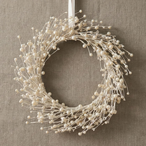 Pearl White Pip Berry Wreath for Front Door, 20 Inch Winter Wreaths Wall... - $33.53