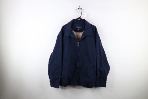 Vintage 90s Streetwear Mens 3XLT Faded Blank Heavy Cotton Twill Bomber J... - $64.30