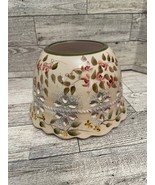 Home Interior Candle Jar Ceramic Shade Pink Floral White Pierced Limited... - $19.79