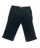 Woman Within Black Cotton Cropped Capri Pants Size 14WP Plus Size - $10.16