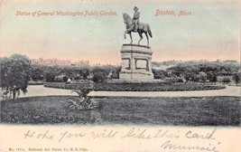 Boston~Statue Of General Washington Public Gardens~American Art Photo Postcard - £6.08 GBP
