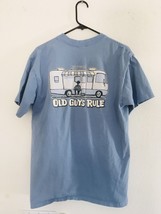 Old Guys Rule Trailer Bus King of the Road Men&#39;s Cotton Print Size L Light Blue - £15.14 GBP