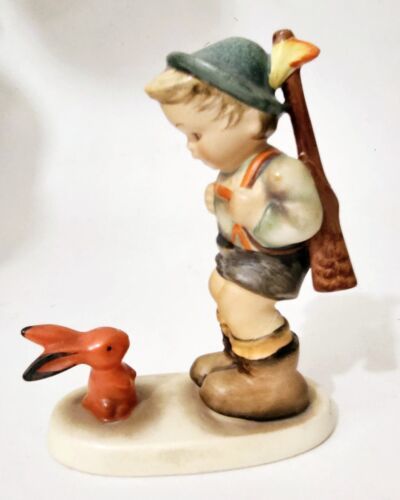 Primary image for Hummel Figurine Sensitive Hunter with Rabbit 6 2/0 Germany - Sold As Is.