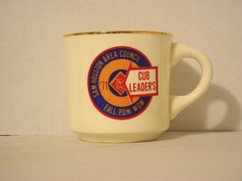 BSA 1970&#39;s Boy Scout Coffee Mug Cup Sam Houston Area 1971 Cub Fall Pow Wow - £3.88 GBP