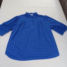 VTG Aimee Of California Pullover Blouse Top Blue Women's XL 3/4 Sleeve Chest 45" image 9