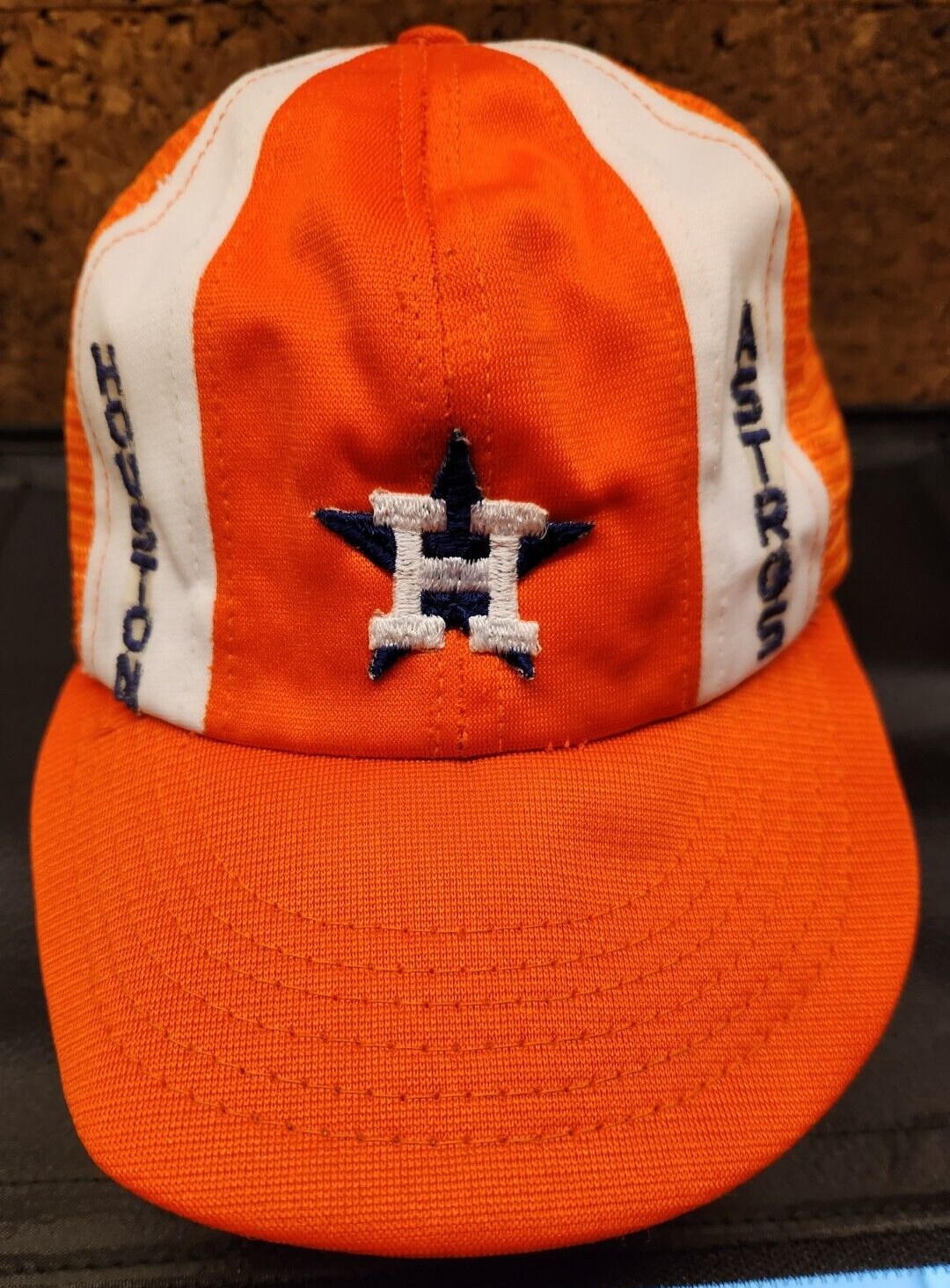 Vintage Houston Astros Baseball Hat MLB RARE 1980s orange white star logo annco - £91.61 GBP