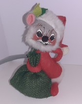 Annalee Doll 6&quot; Vintage 1965 Christmas Mouse Santa Claus w/Sack Toy Bag - £19.78 GBP