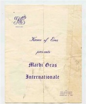 Krewe of Eros Presents Mardi Gras Internationale 1966 New Orleans Louisiana - £17.11 GBP