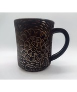 Mittl Ceramics Handmade Bohemian Abstract Coffee Mug Brown Floral - £19.56 GBP
