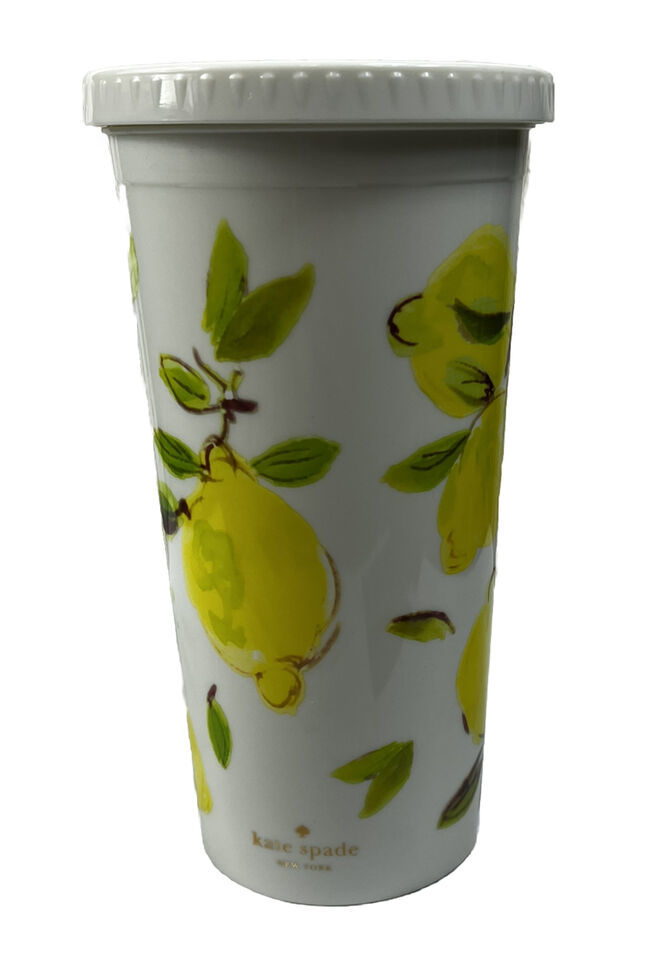 Primary image for Kate Spade New York Insulated Tumbler With Lid Yellow Lemons Garden Floral