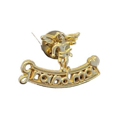 Grandma  Pin Angel Design Gold Tone Vintage - $4.95