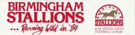 Vintage Usfl Birmingham Stallions Football Bumper Sticker - £6.50 GBP