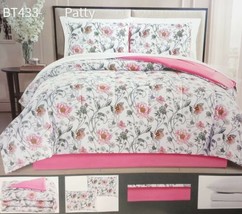 Patty Flowers Pink Comforter Set And Sheet Set 8 Pcs Queen Size - £63.07 GBP