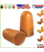 Extra Thick Rubber Finger Tips - 12 Count, Amber, Medium/Large for Comfort - $15.93 CAD