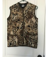 Click Women&#39;s Leopard Print Full Zip Vest Jacket Size 8  - $33.95