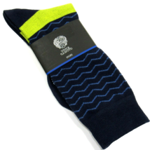 Vince Camuto Men&#39;s Dress Socks Zig Zag Pattern Navy Blue One Size  - £7.18 GBP