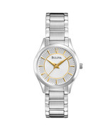 BULOVA 96L175 WOMEN&#39;S DRESS ANALOG SILVER DIAL STAINLESS STEEL WATCH - $101.25