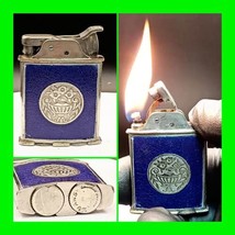 Stunning 1920&#39;s Antique Evans Blue Enamel Automatic Cigarette Lighter - Working  - £118.69 GBP