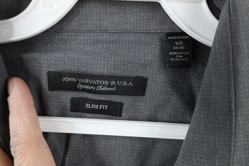 John Varvatos USA Signature Tailored Mens 16.5 34/35 Slim Stretch Button Shirt Item image 8