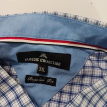 Classic Collection Regular Fit Men's Blue & White Check Button-Down Shirt Sz 3XL image 3