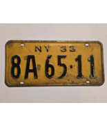 1933 NEW YORK NY LICENSE PLATE #8A65-11-YOM - VTG - Man Cave- Babe Ruth Era - $43.15 CAD