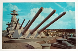 USS North Carolina Battleship Ship WW2 Big Guns Wilmington NC UNP Postcard 1960s - £4.71 GBP