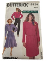 Butterick Sewing Pattern 6751 Jacket Skirt Pants Career Outfit 6 8 10 UC 1980s - £6.26 GBP