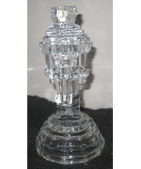 Princess House #849 NUTCRACKER CANDLESTICK HOLDER 24% Lead Crystal Glass... - $26.85