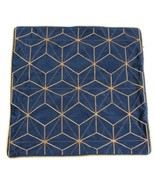 Blue Velvet with Heavy Gold Embroidery Pillow Cover 18 Inch Square NEW - $13.00