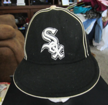 Chicago White Sox Black New Era 59Fifty Fitted Cap Hat - Size 7 3/8 - £19.73 GBP