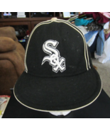 Chicago White Sox Black New Era 59Fifty Fitted Cap Hat - Size 7 3/8 - £19.77 GBP
