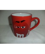 LARGE 4&quot; RED M&amp;M COLLECTIBLE CERAMIC COFFEE MUG DOUBLE SIDED CUP DATED  ... - $474.98 MXN