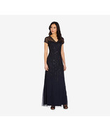 Adrianna Papell New Women&#39;s Long Beaded Dress in Midnight / Black 12 $279 - $297.46 CAD