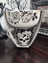 2pc Eaton Fine Dinning Halloween Sugar Skull  Day of the Dean Mug &amp; Bowl Set New - £24.04 GBP