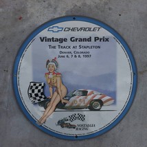 1997 Vintage Style Chevrolet Vintage Grand Prix Fantasy Porcelain Enamel Sign - $125.00